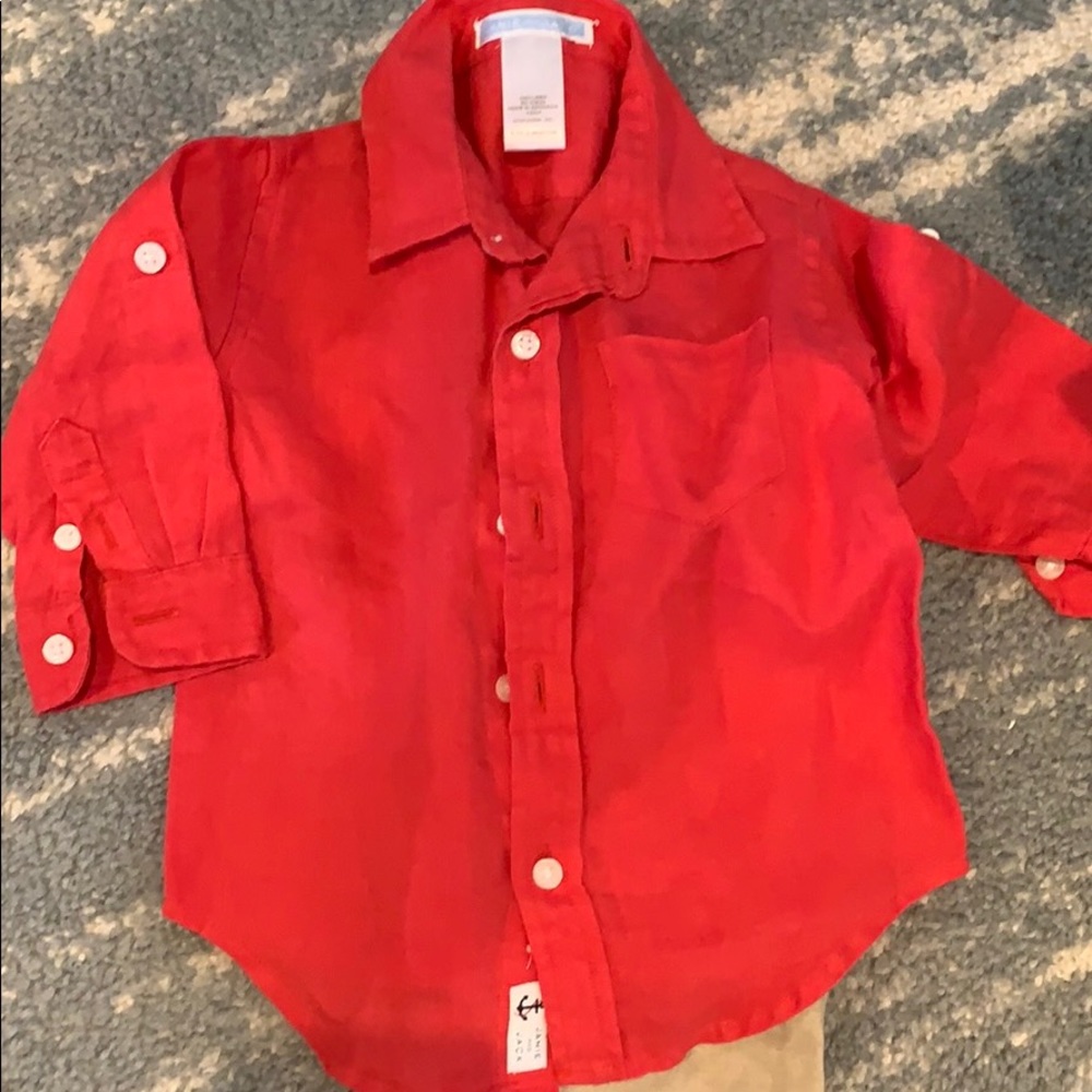 Janie and jack linen button down 6-12 months